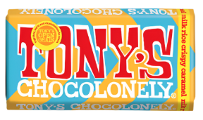 [14419] Tonys Chocolonely Chocolate - LARGE Milk Choc and Caramel Rice Crisp X 15 X 180g