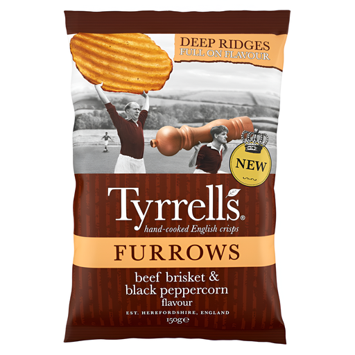 [14502] [20% OFF] Tyrrells Furrows - Beef Brisket and Black Peppercorn X 8 X 150g