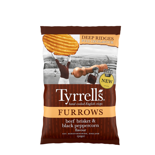 [14502] Tyrrells Furrows - Beef Brisket and Black Peppercorn X 8 X 150g
