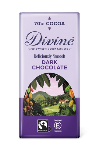 [14450] Divine Chocolate Bars - DARK 70% Deliciously Smooth X 15 X 90g