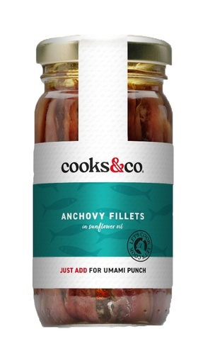 [14472] Cooks and Co Anchovy Jars - Fillets in Sunflower Oil X 6 X 100g