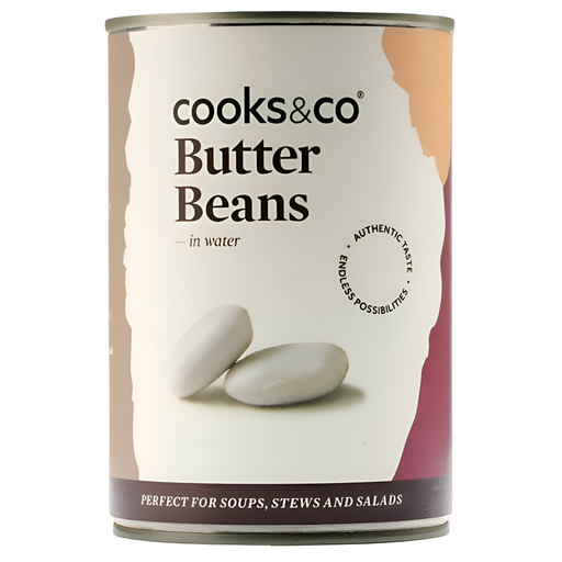 [14474] Cooks and Co Beans & Pulse Cans - Butter Beans X 12 X 400g