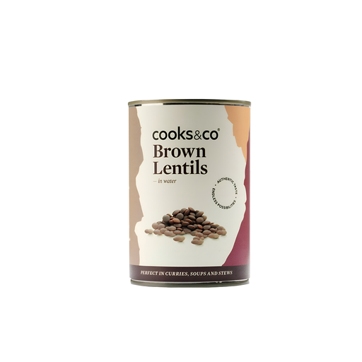 [14475] [20% OFF] Cooks and Co Beans & Pulse Cans - Brown Lentils X 12 X 400g