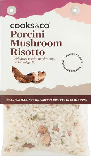 [14481] Cooks and Co Ready Meals - Porcini Mushroom Risotto X 6 X 190g
