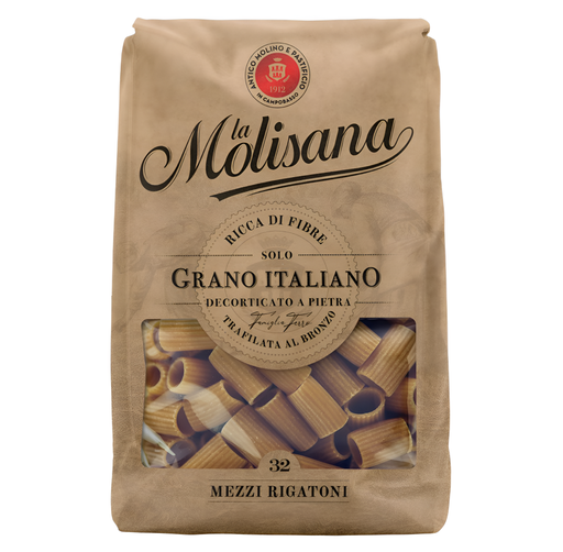 [14498] La Molisana Italian Wheat Pasta - Mezzi Rigatoni X 12 X 500g