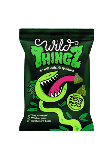 [14499] Wild Thingz Organic and Vegan Sweets - Zesty Pests X 10 X 130g