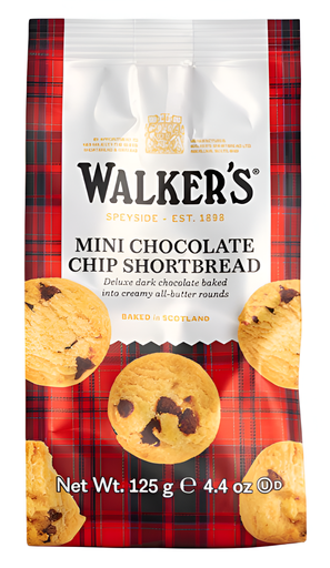 [14435] Walkers Shortbread Biscuits - Mini Chocolate chip Share Bag X 12 X 125g