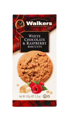 [14439] [20% OFF] Walkers Biscuits - White Chocolate and Raspberry X 12 X 150g