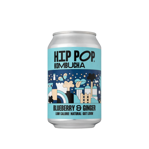 [14524] Hip Pop Kombucha - Blueberry and Ginger X 12 X 330ml