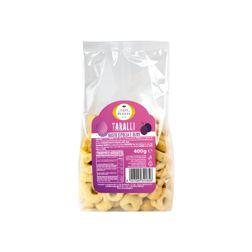 [14515] Terre Di Puglia Taralli - Onion and Olives X 10 X 400g