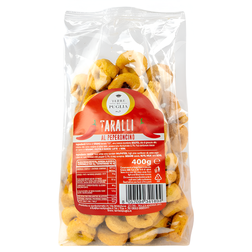 [14517] Terre Di Puglia Taralli - Peperoncino X 10 X 400g