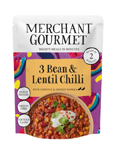 [14554] [15% OFF] Merchant Gourmet Ready Meals - Three Bean & Lentil Chilli X 6 X 280g