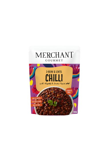 [14554] Merchant Gourmet Ready Meals - Three Bean & Lentil Chilli X 6 X 280g