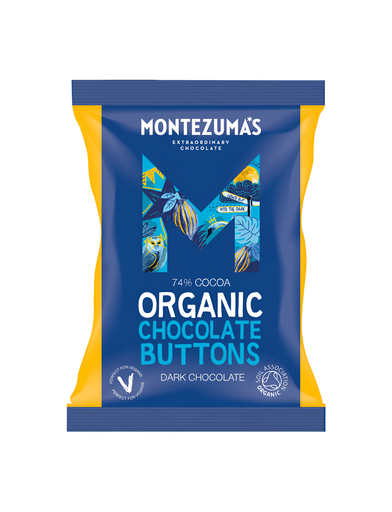 [14542] Montezumas Organic Vegan Chocolate - DARK 74% Chocolate Buttons X 8 X 120g