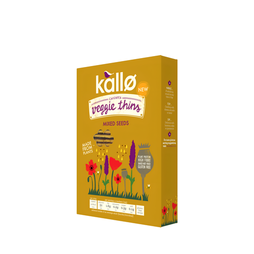 [14567] Kallo Vegan Veggie Crackers - GF Mixed Seeds Thins X 12 X 100g