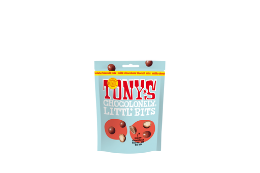[14582] Tonys Chocolonely Littl Bits Mix - MILK Chocolate Biscuit X 8 X 100g