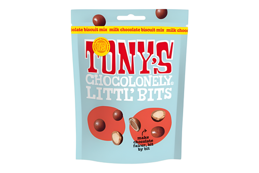 [14582] Tonys Chocolonely Littl Bits Mix - MILK Chocolate Biscuit X 8 X 100g