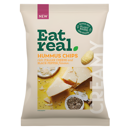 [14591] Eat Real Hummus Chips - Italian Cheese & Black Pepper X 10 X 110g