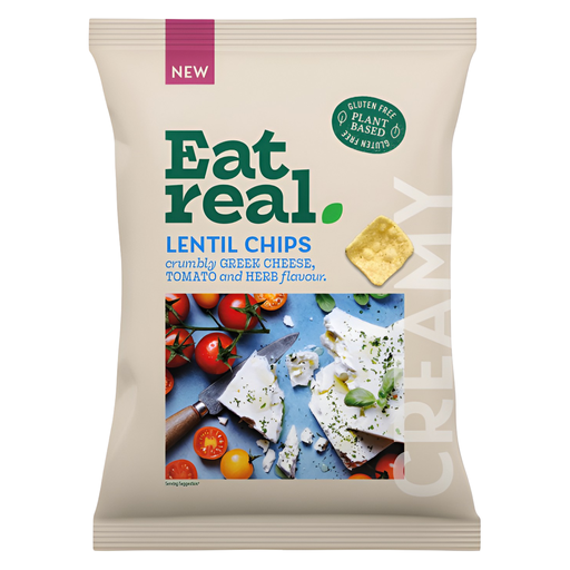 [14593] Eat Real Lentil Chips - Tomato & Herb X 10 X 95g
