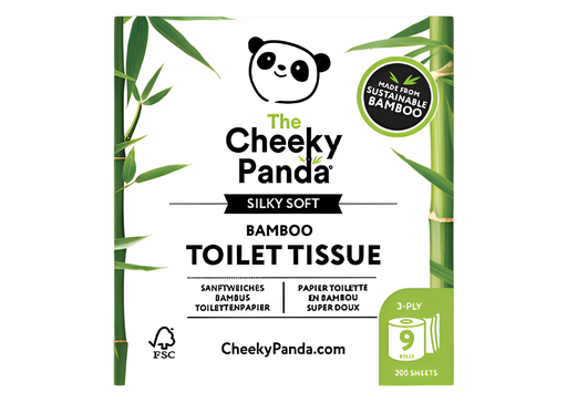 [14644] Cheeky Panda Bamboo Toilet Tissue - Sustainable Silky Soft 9 rolls