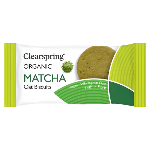 [14646] Clearspring Organic Oat Biscuits - Matcha X 12 X 40g