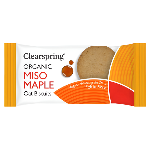 [14647] Clearspring Organic Oat Biscuits - Miso Maple X 12 X 40g