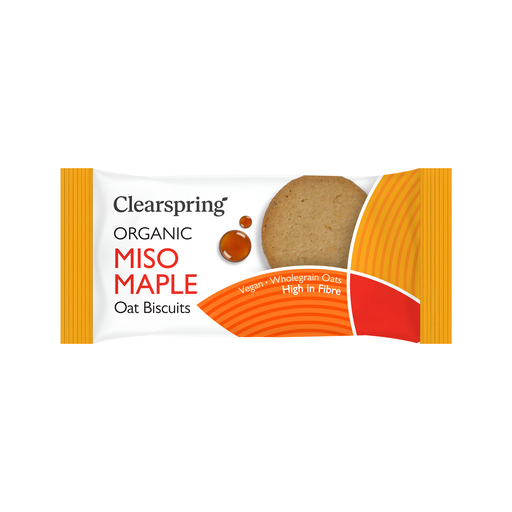 [14647] Clearspring Organic Oat Biscuits - Miso Maple X 12 X 40g