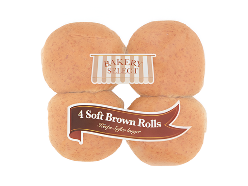 [14722] Bakery Select Roll - Soft Brown 4pc 270g