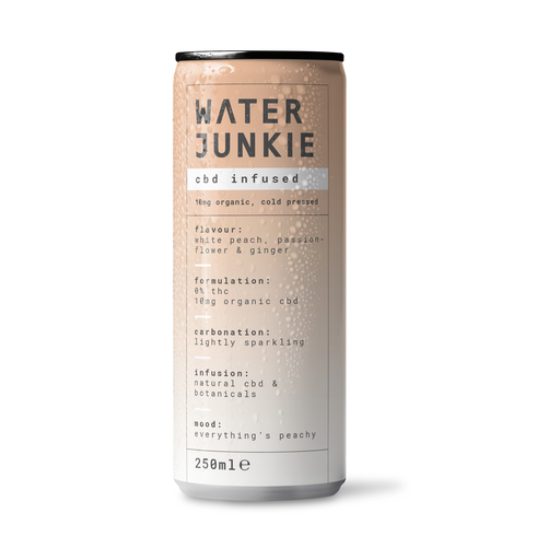 [14743] WaterJunkie 10mg CBD Drinks - White Peach, Passionflower & Ginger X 12 X 250ml