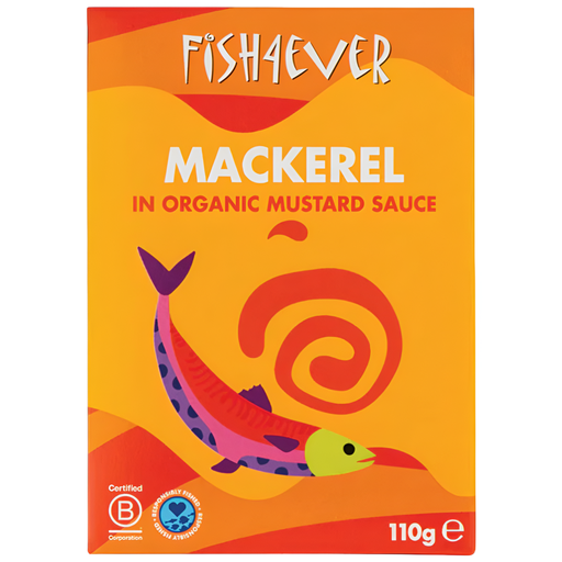 [14752] Fish 4 Ever Organic Mackerel - Fillets in Mustard sauce X 12 X 110g