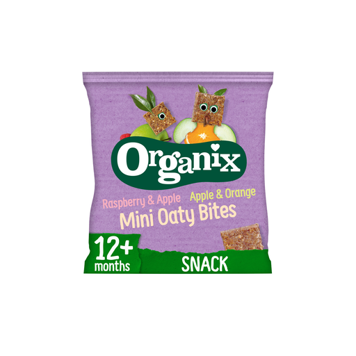 [14770] Organix Organic Baby Mini Oaty Bites - Raspberry & Apple + Apple & Orange X 5 X 110g