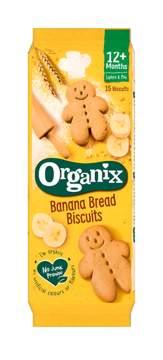 [14772] Organix Organic Toddler Biscuits - Banana Bread X 6 X 135g