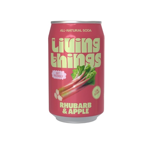 [14773] [20% OFF] Living Things Soda - Rhubarb and Apple X 12 X 330ml