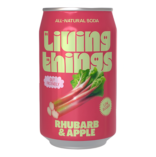 [14773] Living Things Soda - Rhubarb and Apple X 12 X 330ml