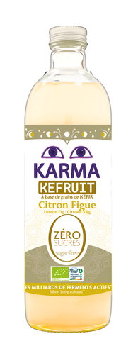 [14808] Karma Kefruit Water Kefir - LARGE BOTTLE Fig and Lemon X 6 X 750ml
