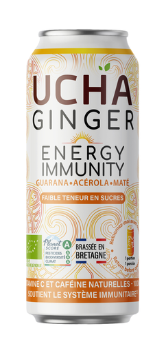 [14812] [50% OFF] [CLEARANCE] (BBD 28/02) Ucha Organic Ginger Beer - CAN Energy Immunity X 12 X 330ml
