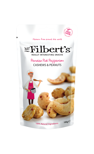 [14887] [15% OFF] Mr Filberts Snacking Nuts - Cashews & Peanuts Peruvian Pink peppercorn X 12 X 100g