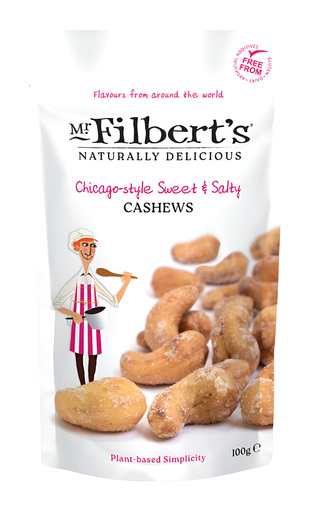 [14892] Mr Filberts Snacking Nuts - Cashews Sweet & Salty Chicago Style X 12 X 100g