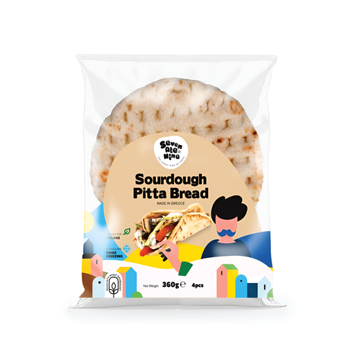 [14859] 7Ate9 Pitta Bread - Sourdough 4pc 360g