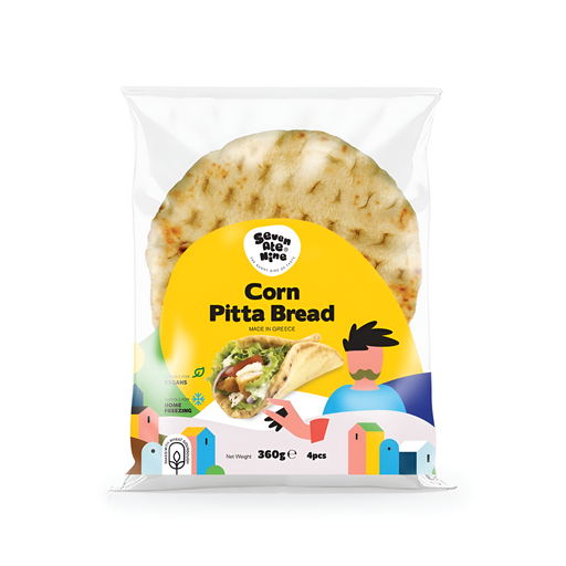 [14860] 7Ate9 Pitta Bread -  Corn 4pc 360g