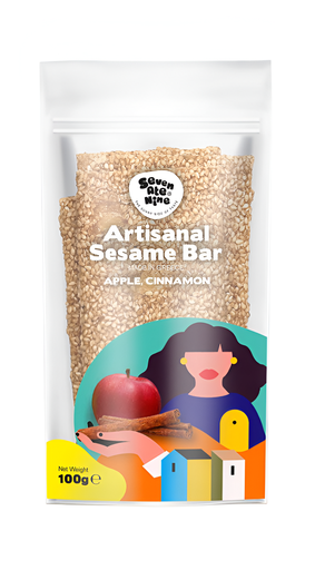 [14865] 7Ate9 Artisanal Sesame Bars - Apple and Cinnamon X 20 X 100g