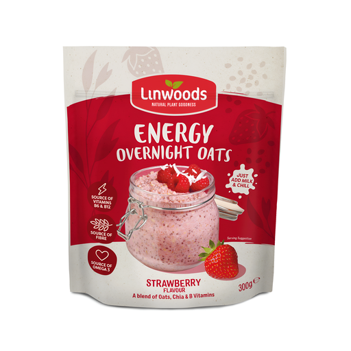 [14925] Linwoods Overnight Oats - Strawberry Energy X 5 X 300g