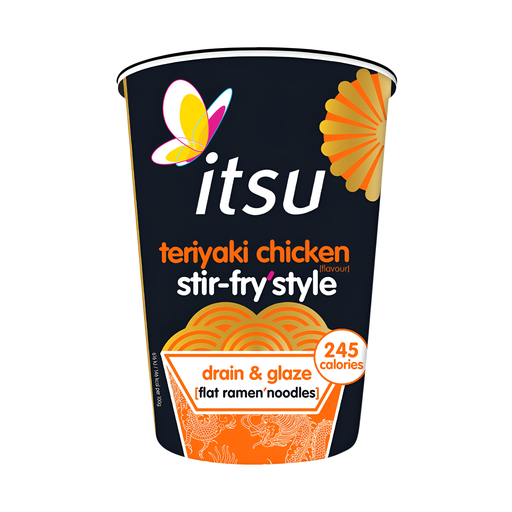 [14962] [SUPPLIER ISSUE] [20% OFF] Itsu Noodles Cup - Stir Fry Teriyaki Chicken X 6 X 81g