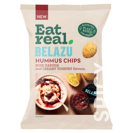 [15071] Eat Real Hummus Chips - Rose Harissa And Creamy Yoghurt X 10 X 110g