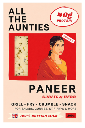 [15105] All The Aunties Paneer - BLOCK Garlic & Herb 200g