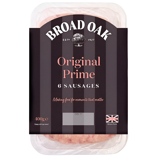 [15107] Broad Oak Pork Sausages - 90% Original Prime 400g