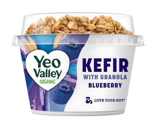 [15144] Yeo Valley Organic Kefir Yoghurt - Blueberry with Granola 180g