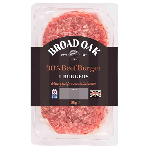 [15155] Broad Oak Meat - 90% Beef Burgers 400g