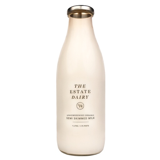 [15169] The Estate Dairy Unhomogenised Organic Milk - Semi Skimmed X 6 X 1L