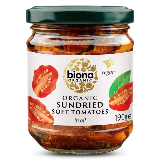 [15187] Biona Organic Veg Jars - Sundried Tomatoes In Oil X 5 X 190g